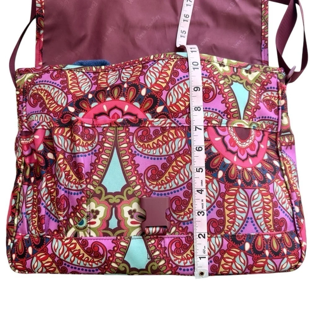 Vera Bradley Lighten Up Essential messenger bag medallion purple pink red laptop